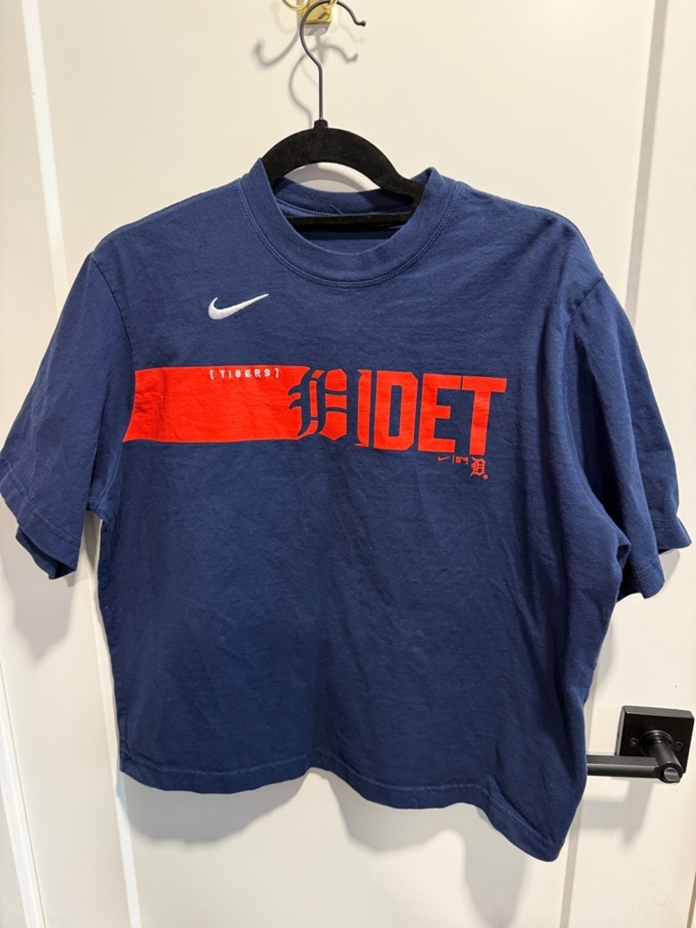 Nike Navy Short-Sleeve Tee with Red Detroit Graphic
